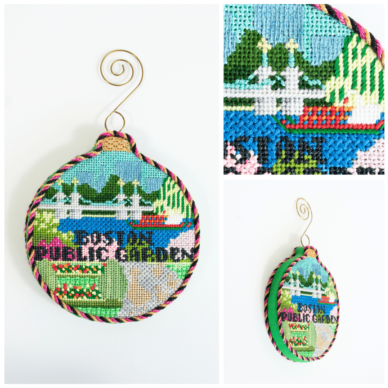 Boston Public Garden with Stitch Guide Painted Canvas Kirk & Bradley  - 3