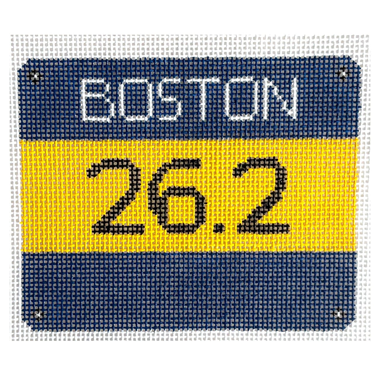 Boston Race Bib Painted Canvas Goodpoint Needlepoint 
