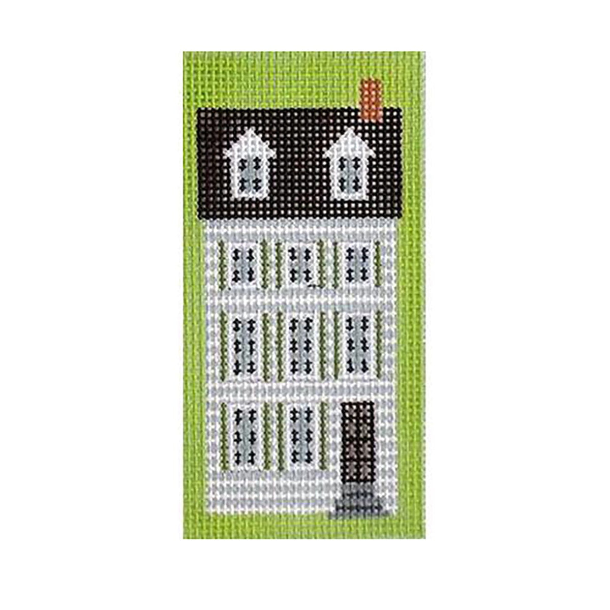 Boston Town House Key Fob Painted Canvas Kirk & Bradley  - 1