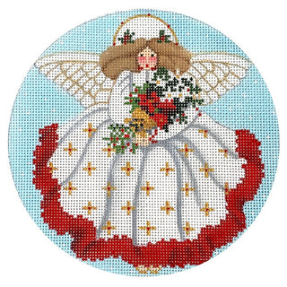Bouquet Angel Round Painted Canvas Melissa Shirley Designs 
