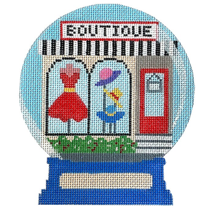 Boutique Snow Globe Painted Canvas Vallerie Needlepoint Gallery  - 1