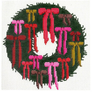 Bow Wreath Painted Canvas Mopsey Designs 
