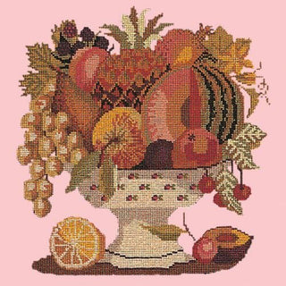 Bowl of Fruit Needlepoint Kit Kits Elizabeth Bradley Design Pale Rose 
