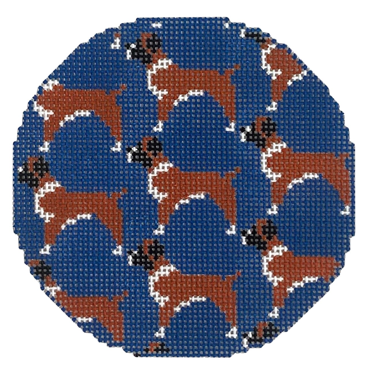 Boxer Repeat Round Painted Canvas Mopsey Designs 
