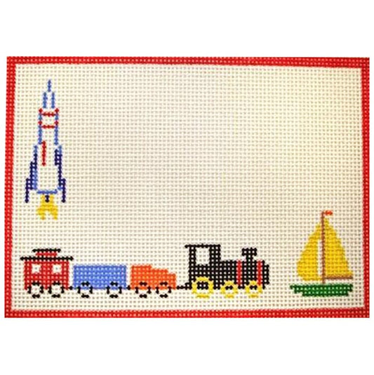 Boy's Room, Toys Sign Painted Canvas Susan Roberts Needlepoint Designs Inc. 