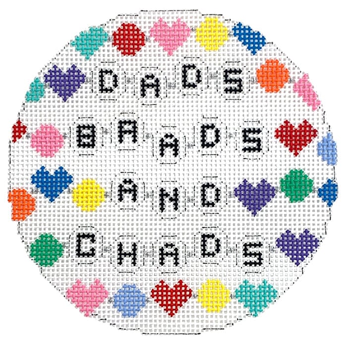 Brads, Chads & Dads Painted Canvas Wipstitch Needleworks 