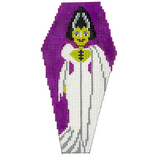 Bride of Frankenstein Coffin Ornament Painted Canvas Shelly Tribbey 
