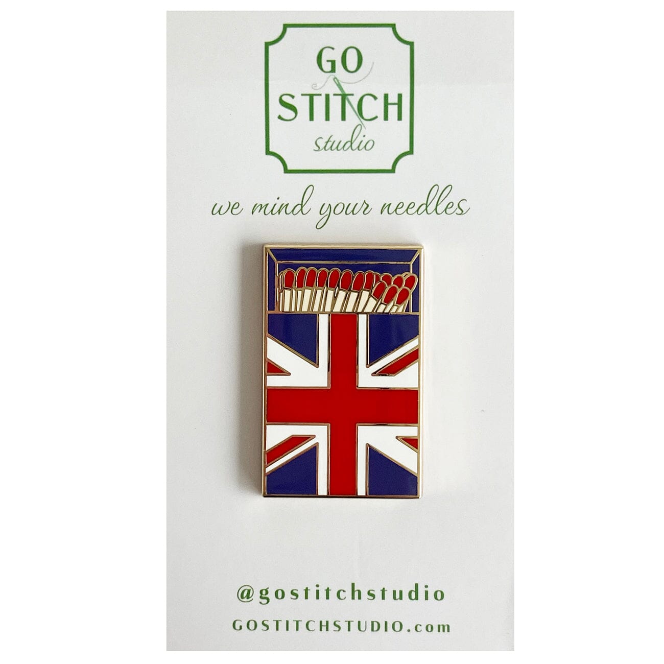 British Flag Matchbox Needle Minder Accessories Go Stitch Studio  - 1