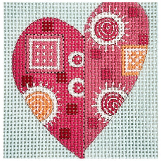 Broke Heart Square Painted Canvas ditto! Needle Point Works 
