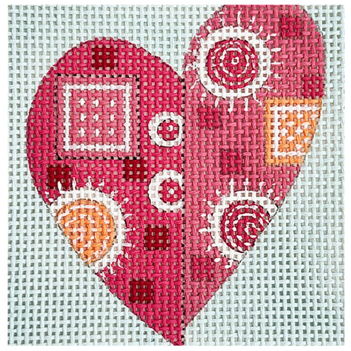 Broke Heart Square Painted Canvas ditto! Needle Point Works  - 1