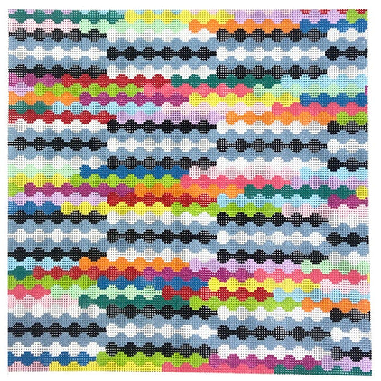 Bubble Lines 12x12 Painted Canvas Mopsey Designs 