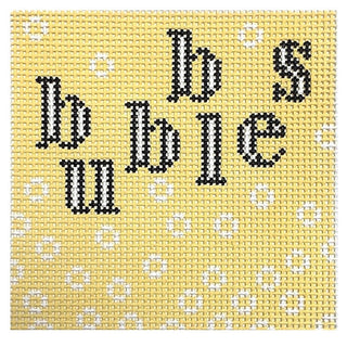 Bubbles 4" Square Painted Canvas Love MHB Studio 
