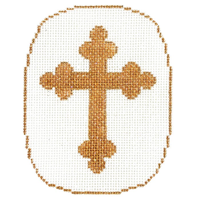 Budded Cross Crismon Painted Canvas Whimsy & Grace  - 1