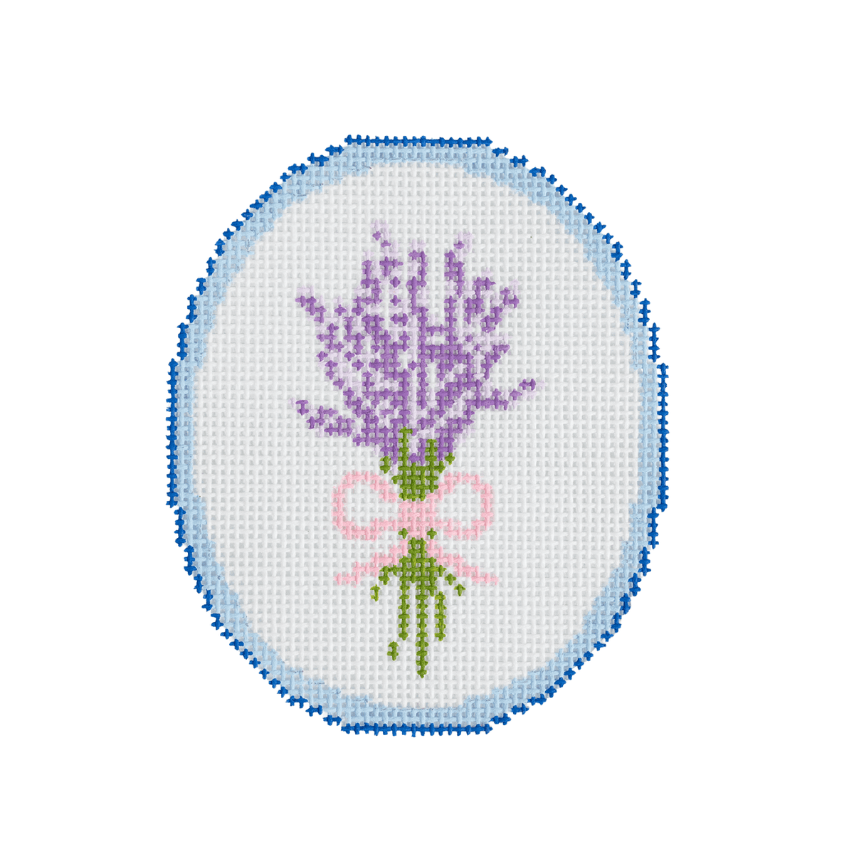 Bunch of Lavender Painted Canvas Dogwood Needlepoint  - 1