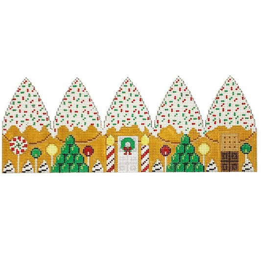 Bundt Red and Green Sprinkles Gingerbread House Painted Canvas Susan Roberts Needlepoint Designs Inc. 