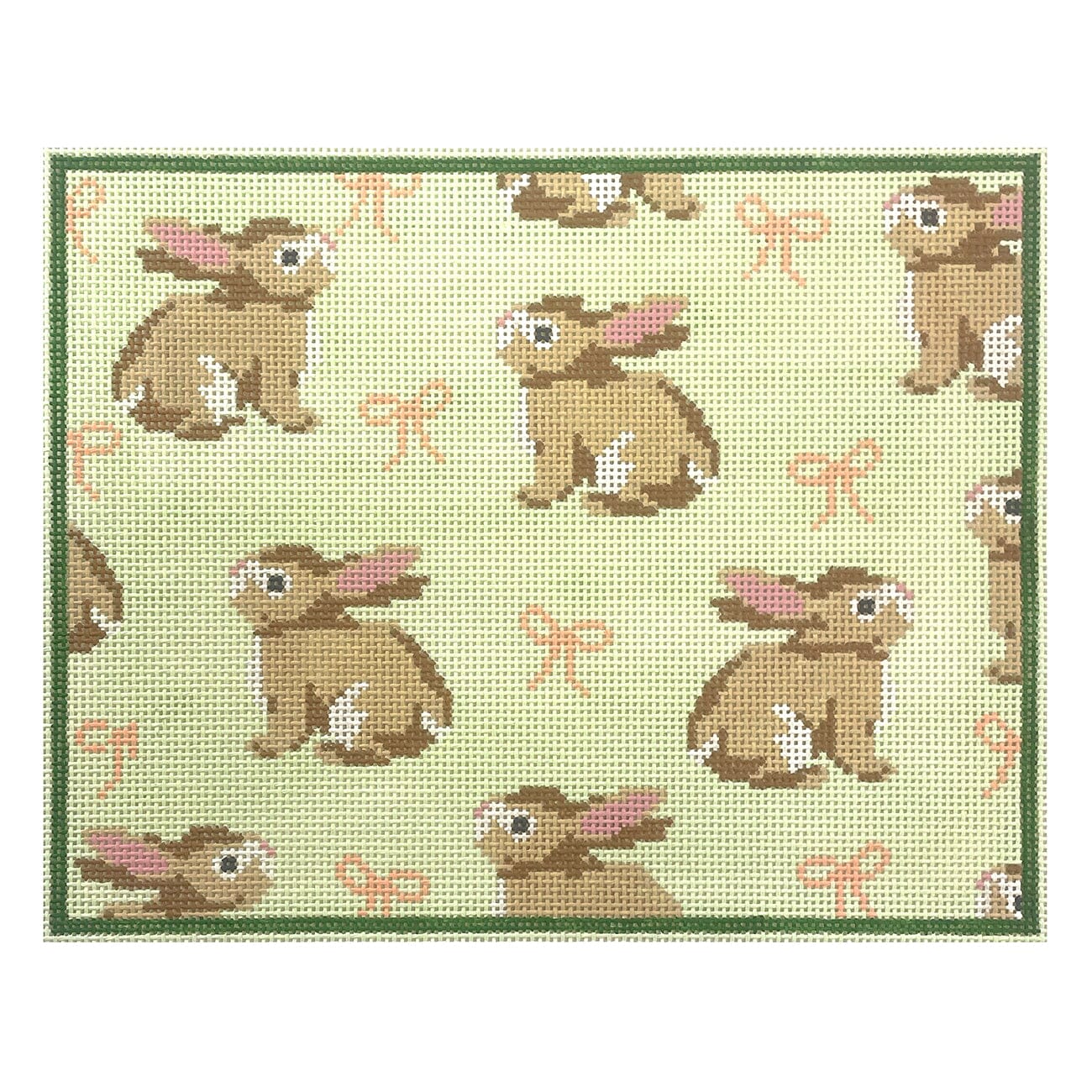 Bunnies & Bows Painted Canvas Dogwood Needlepoint  - 1