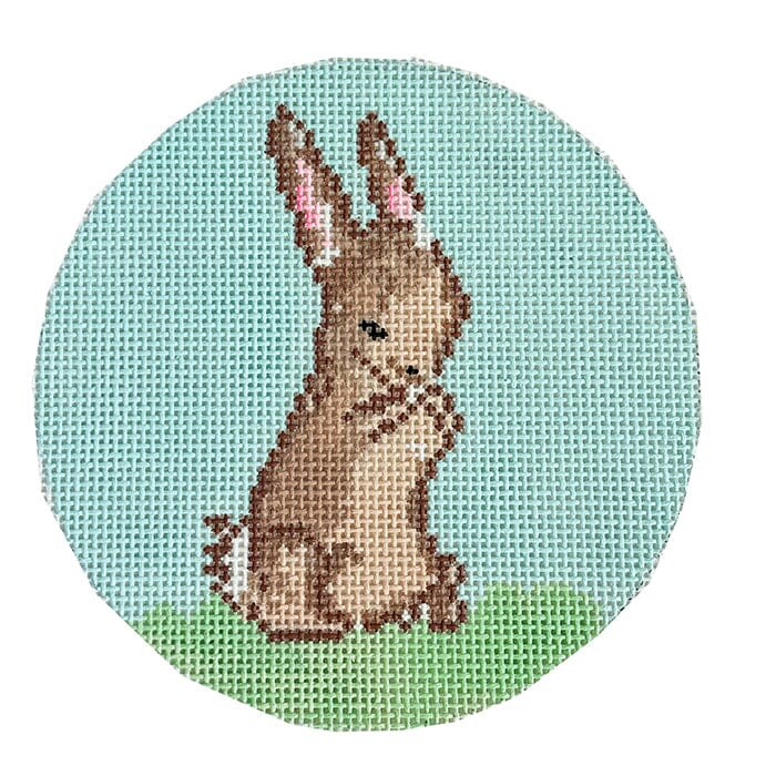 Bunny 1 Round Painted Canvas Walker's Needlepoint 