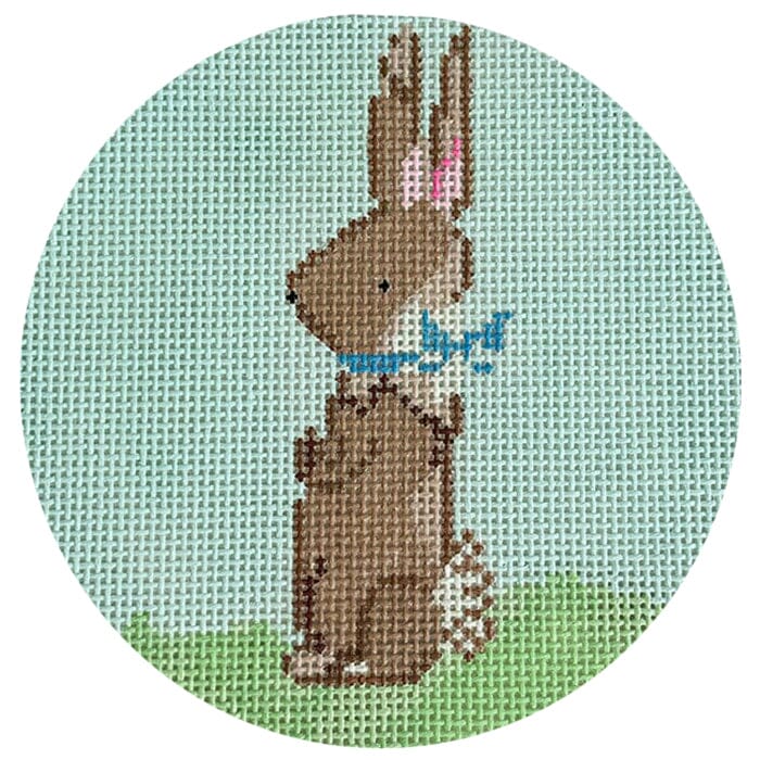 Bunny 3 Round Painted Canvas Walker's Needlepoint 