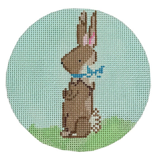 Bunny 3 Round Painted Canvas Walker's Needlepoint 