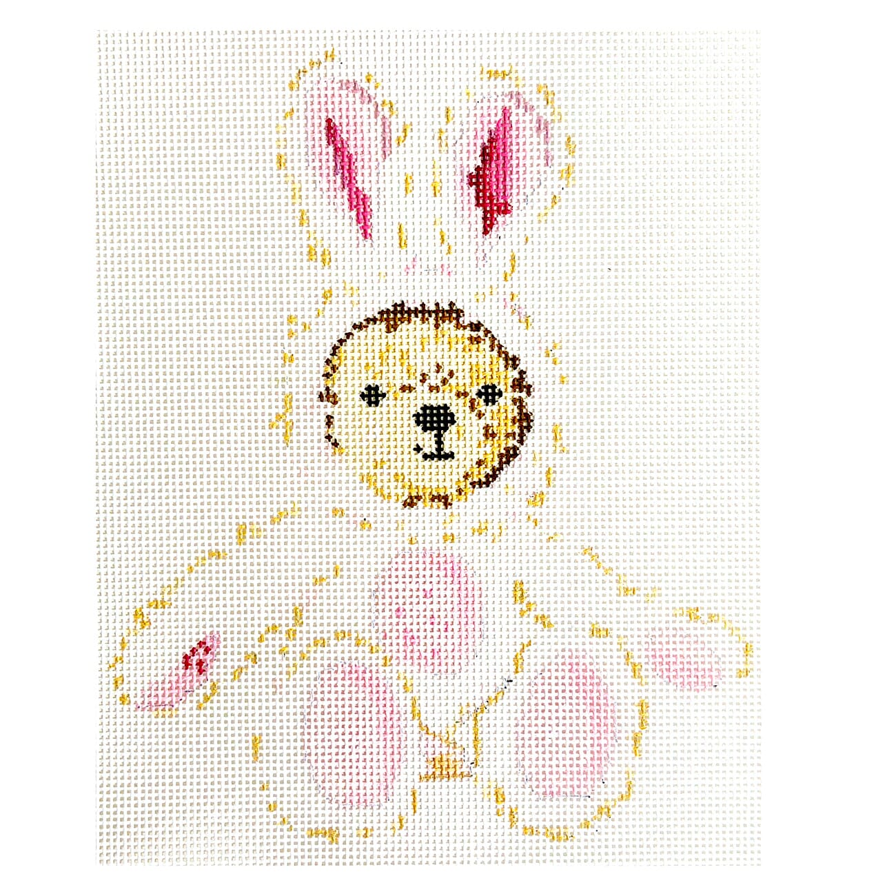 Bunny Bear Pink Painted Canvas Blueberry Point Canvas  - 1