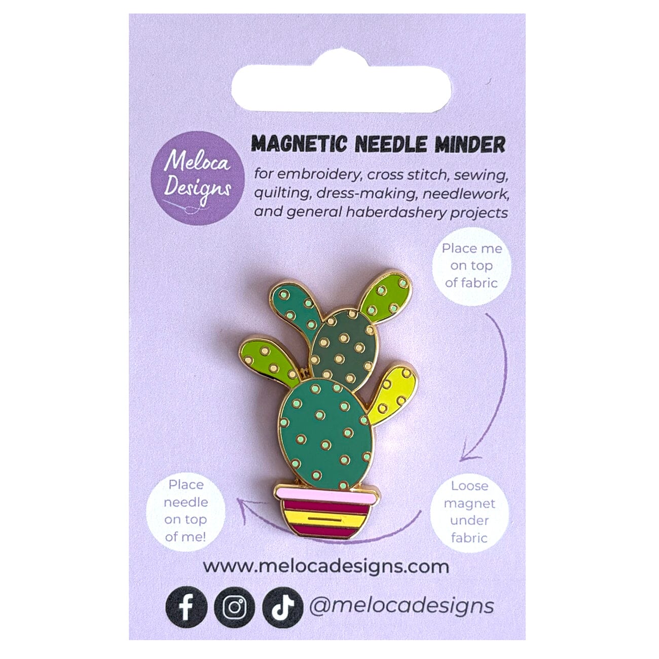 Bunny Ears Cactus Needleminder Accessories Meloca Designs  - 1