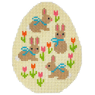 Bunny Egg Quartet Painted Canvas Le Point Studio 
