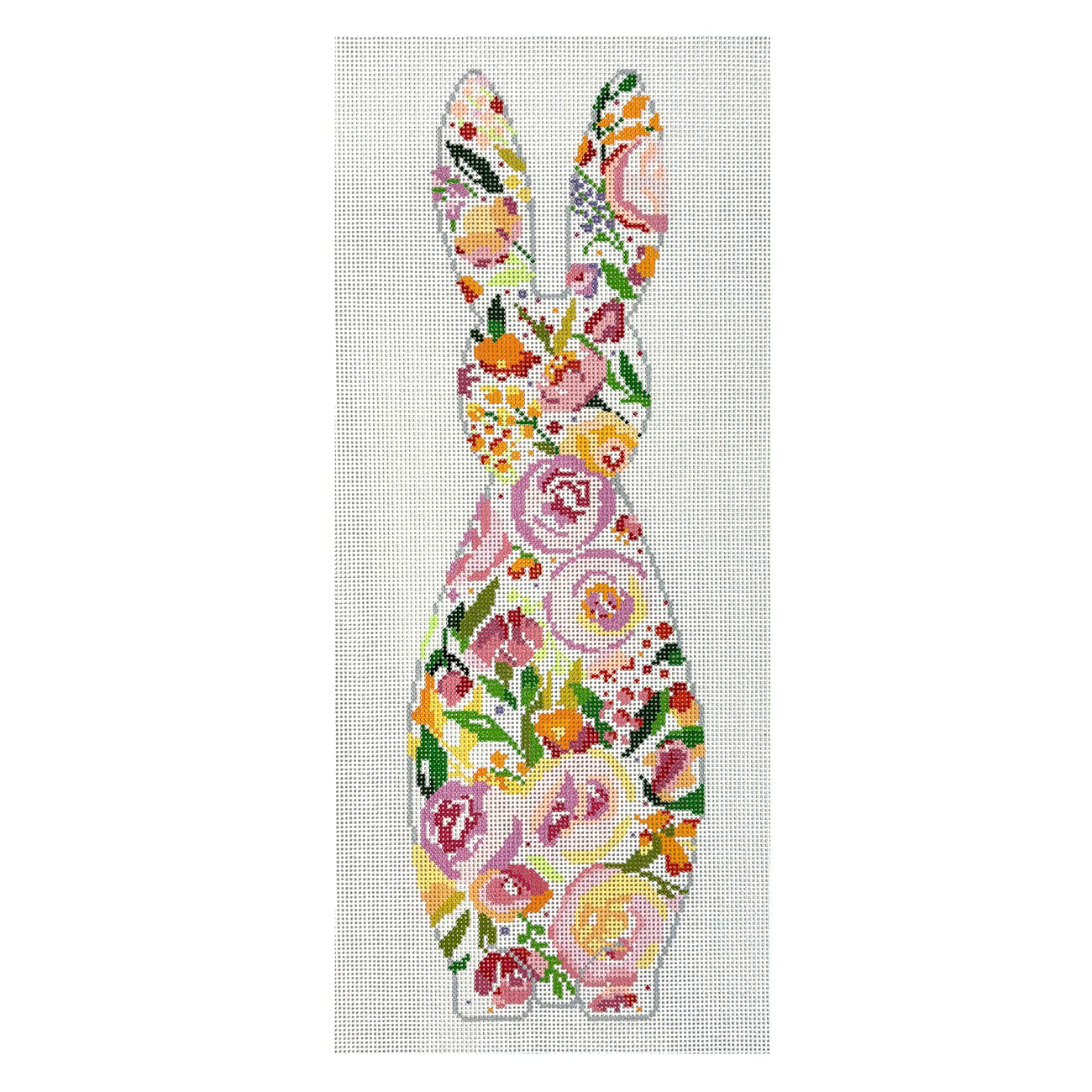 Bunny   Multi Floral Painted Canvas Blueberry Point Canvas  - 1
