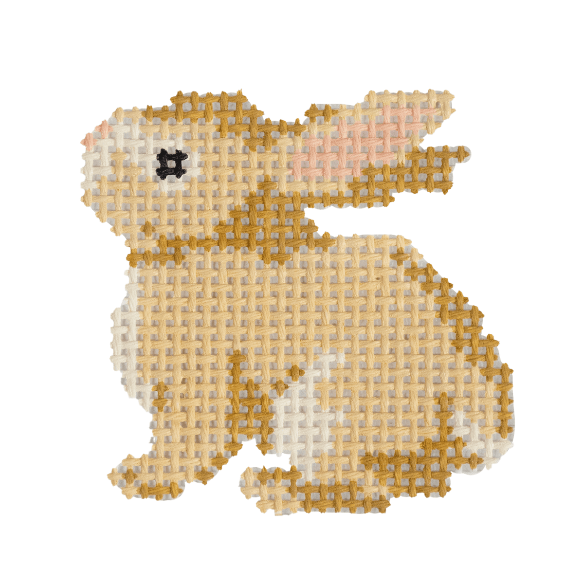 Bunny Rabbit Mini Painted Canvas Dogwood Needlepoint  - 1