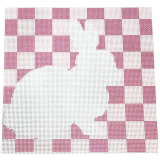Bunny Stencil/Pink Printed Canvas Two Sisters Needlepoint 
