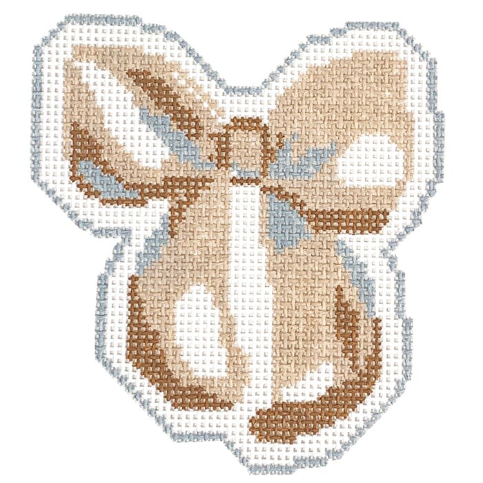 Burlap Bow Painted Canvas Fire and Iris  - 1