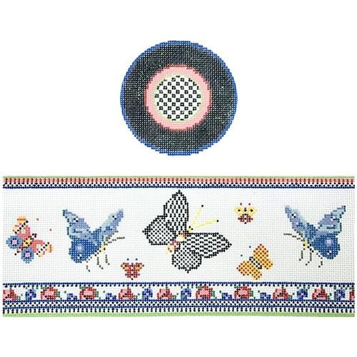 Butterfly Floral hinged box with hardware Painted Canvas Funda Scully  - 1