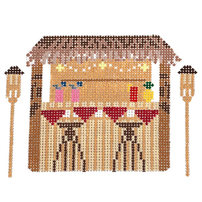 Cabana Bar Painted Canvas Fire and Iris 
