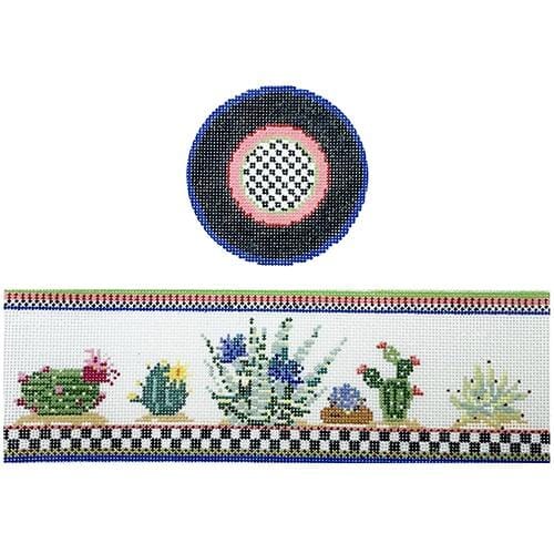 Cactus hinged box with hardware Painted Canvas Funda Scully  - 1