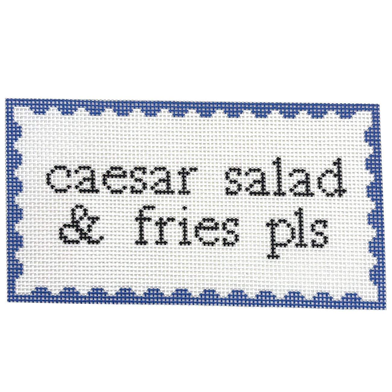 Caesar Salad & Fries Pls! 18 Mesh Painted Canvas Ivy Thread Needlepoint  - 1
