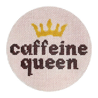 Caffeine Queen Ornament Painted Canvas Initial K Studio 
