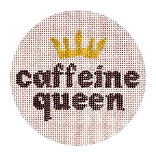 Caffeine Queen Ornament Painted Canvas Initial K Studio 