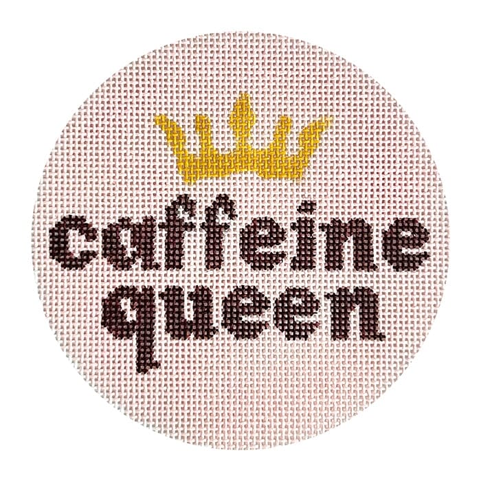Caffeine Queen Ornament Painted Canvas Initial K Studio  - 1