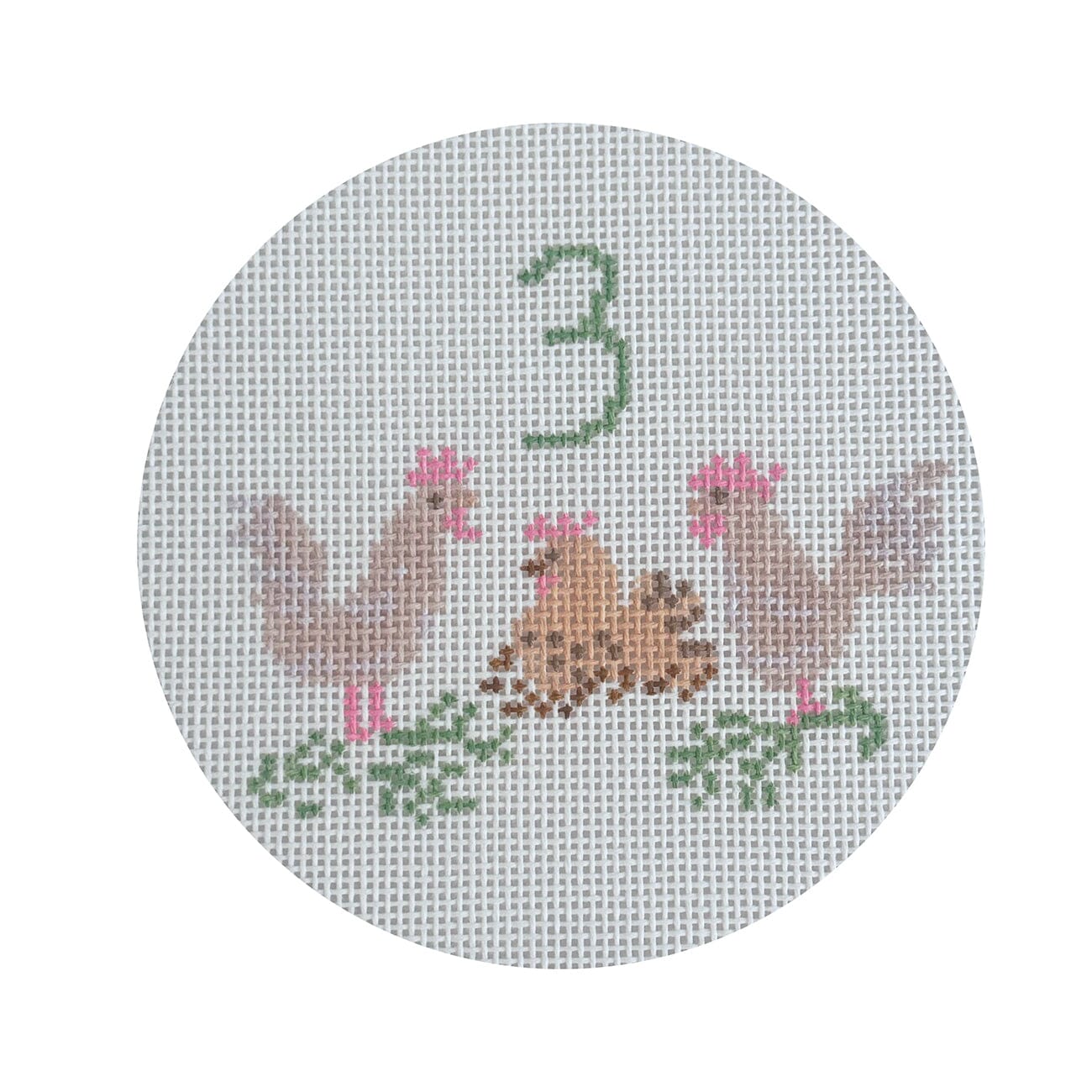 Camilla 12 Days   Day 3 French Hens Painted Canvas Camilla Moss  - 1