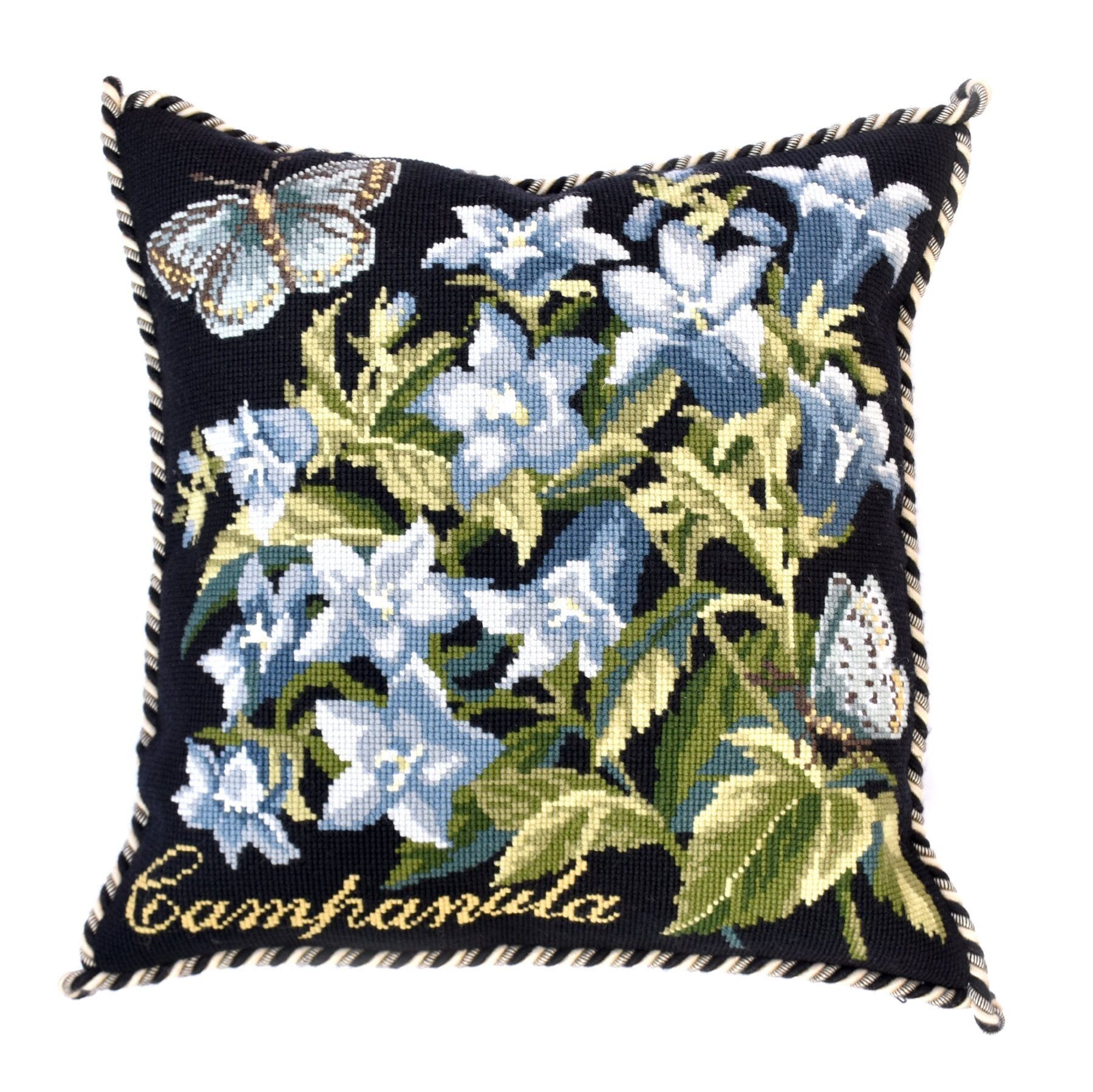 Campanula Needlepoint Kit Kits Elizabeth Bradley Design Black 
