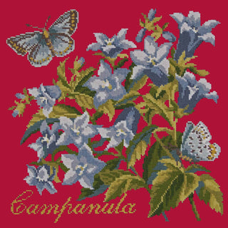 Campanula Needlepoint Kit Kits Elizabeth Bradley Design Bright Red 
