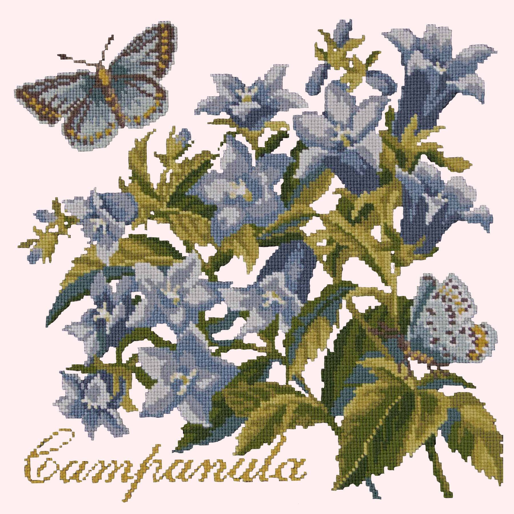 Campanula Needlepoint Kit Kits Elizabeth Bradley Design Cream 