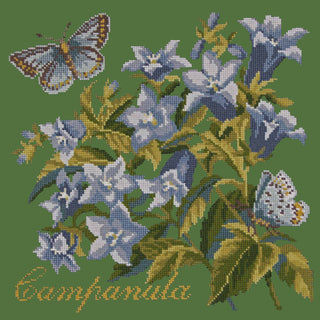 Campanula Needlepoint Kit Kits Elizabeth Bradley Design Dark Green 
