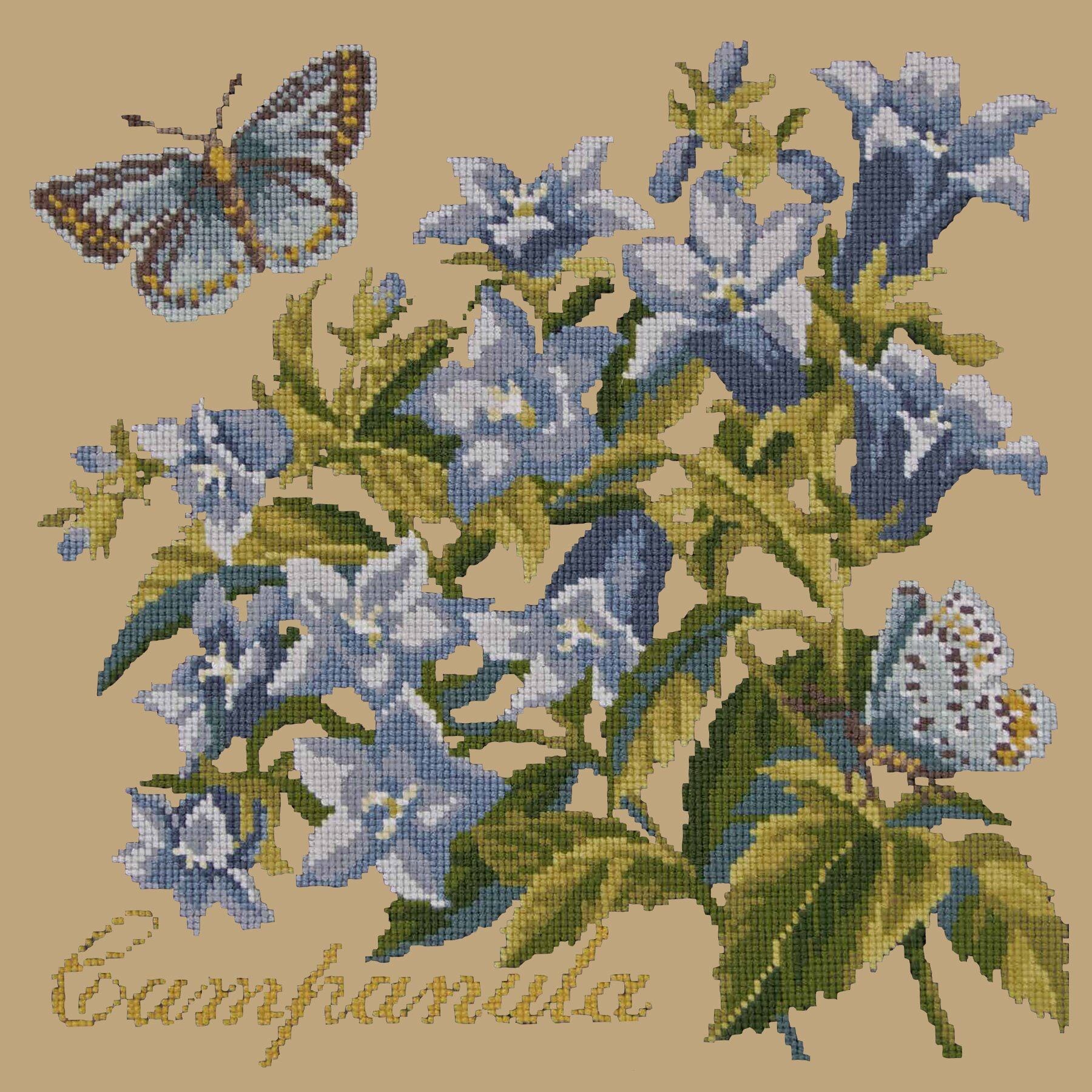 Campanula Needlepoint Kit Kits Elizabeth Bradley Design Sand 