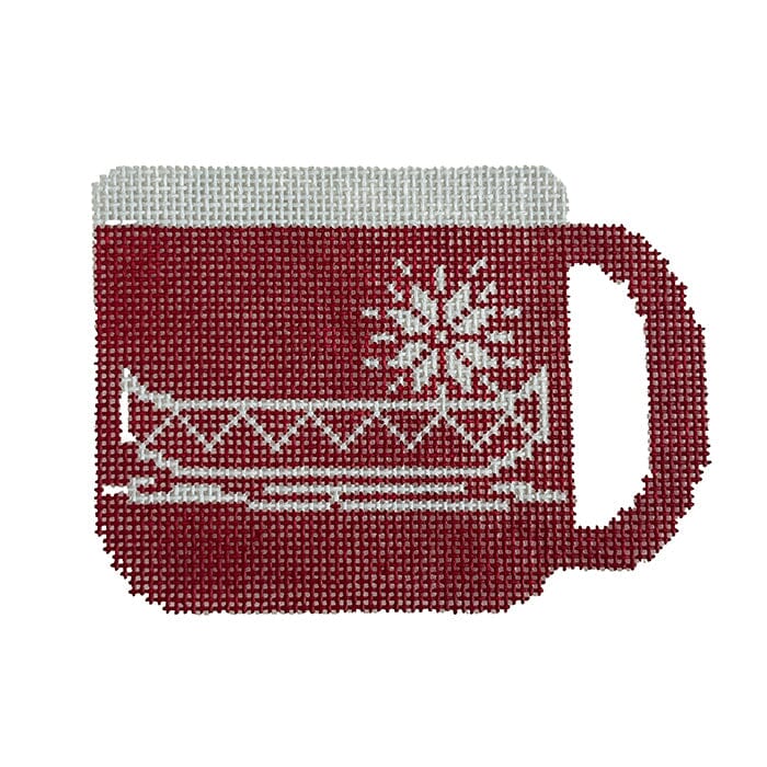 Camping Mug   Canoe Painted Canvas Fire and Iris 
