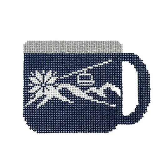 Camping Mug - Winter Painted Canvas Fire and Iris 