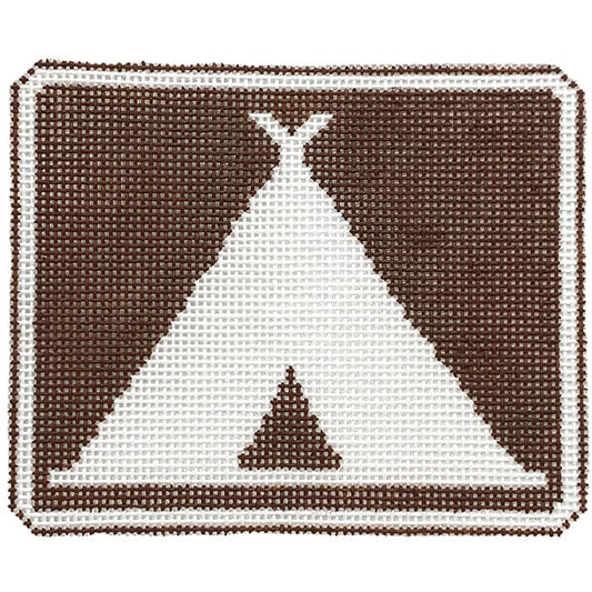 Camping Sign Painted Canvas Fire and Iris 