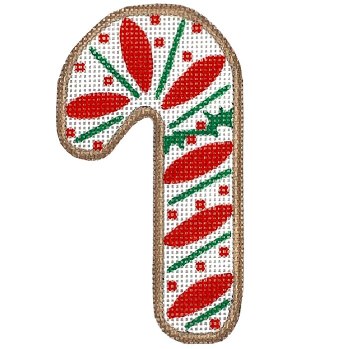 Candy Cane Christmas Cookie Painted Canvas Danji Designs  - 1