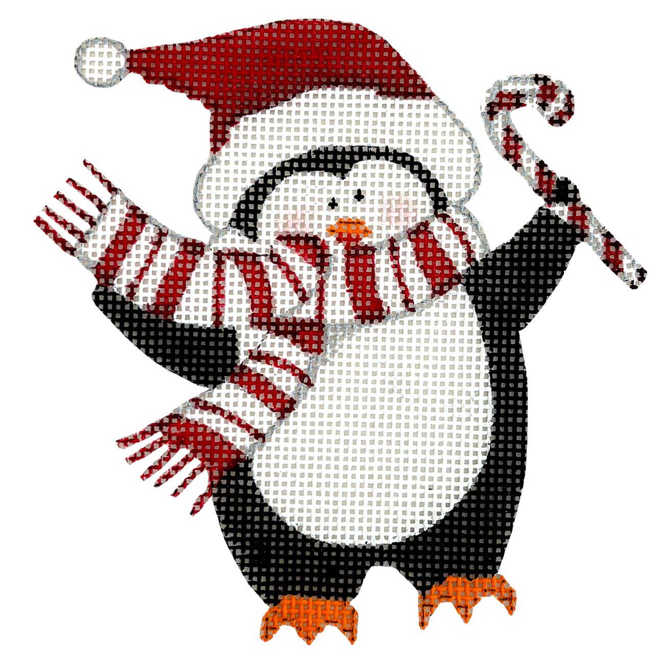 Candy Cane Friends, Penguin Painted Canvas Pepperberry Designs 
