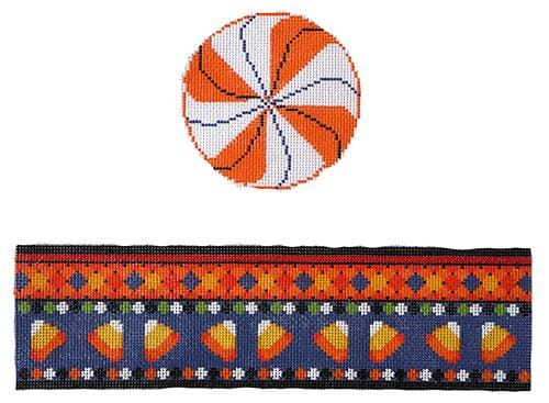Candy Corn box with hardware Painted Canvas Funda Scully  - 1