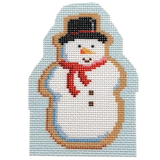 Candy Cottage Add-On - Snowman Printed Canvas Needlepoint To Go 